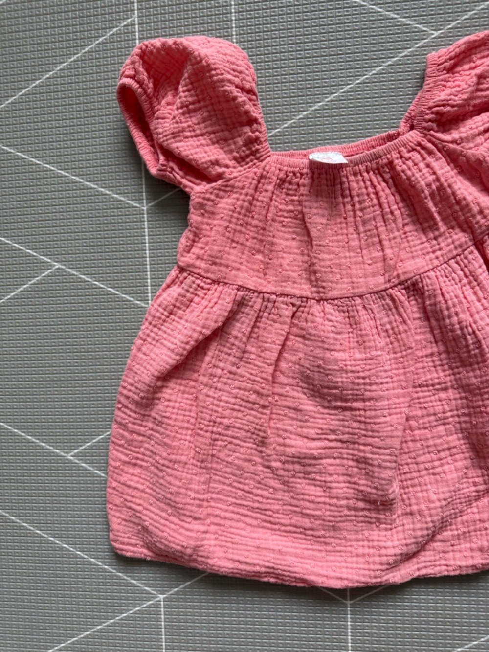 Wonder Nation|Baby Girl/toddler Coral Pink Gauze short-Sleeve dress•••Boho in 2T